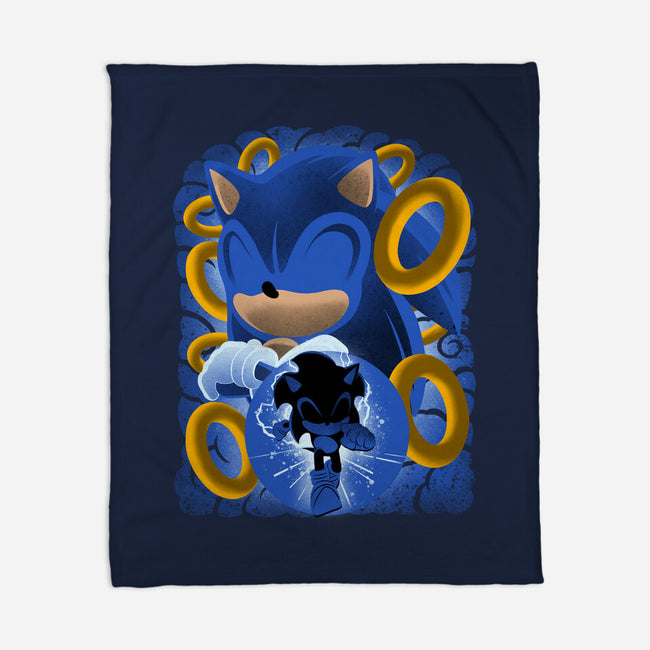 Classic Blue Hedgehog-None-Fleece-Blanket-rmatix