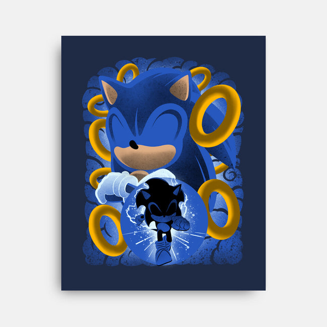 Classic Blue Hedgehog-None-Stretched-Canvas-rmatix