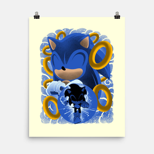 Classic Blue Hedgehog-None-Matte-Poster-rmatix