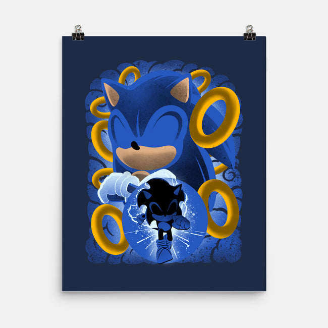 Classic Blue Hedgehog-None-Matte-Poster-rmatix