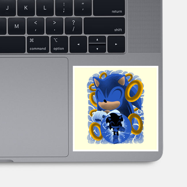Classic Blue Hedgehog-None-Glossy-Sticker-rmatix
