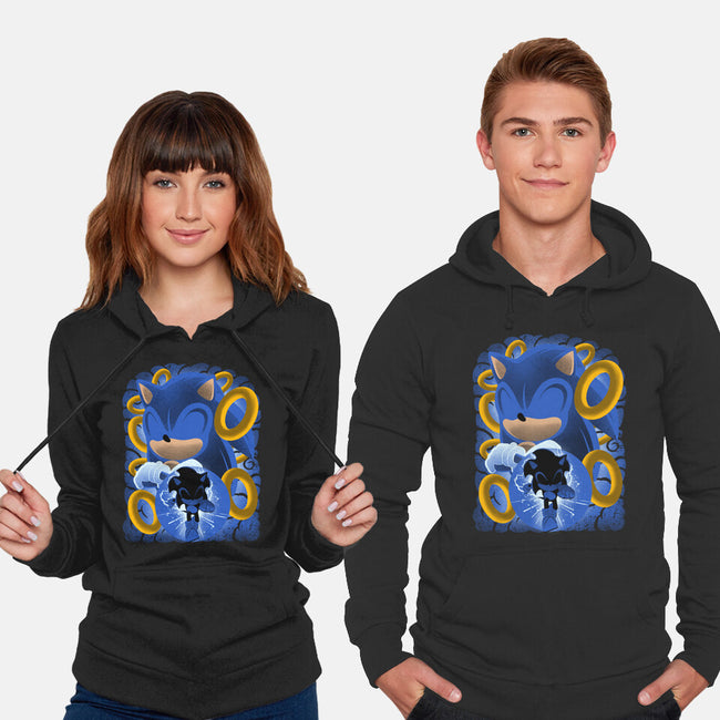 Classic Blue Hedgehog-Unisex-Pullover-Sweatshirt-rmatix