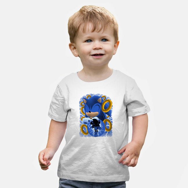 Classic Blue Hedgehog-Baby-Basic-Tee-rmatix