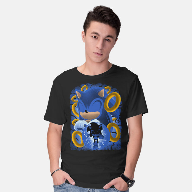 Classic Blue Hedgehog-Mens-Basic-Tee-rmatix