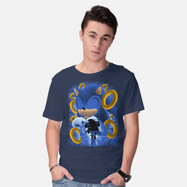 Classic Blue Hedgehog-Mens-Basic-Tee-rmatix