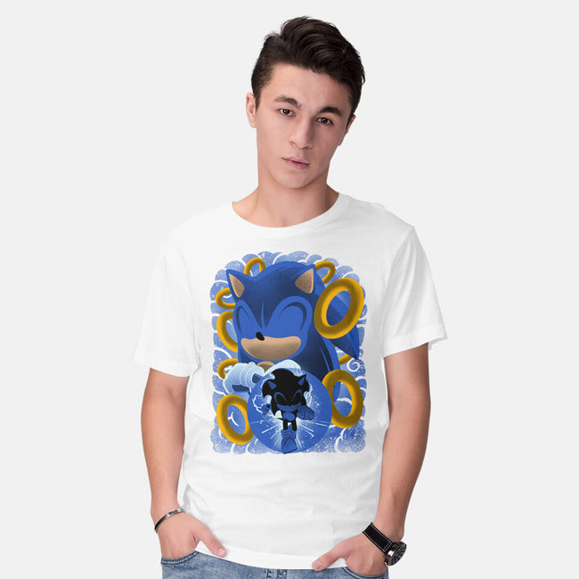 Classic Blue Hedgehog-Mens-Basic-Tee-rmatix