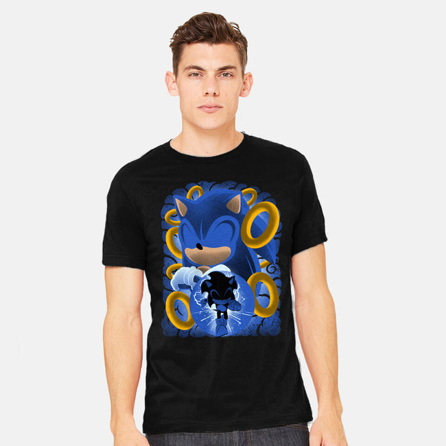 Classic Blue Hedgehog-Mens-Heavyweight-Tee-rmatix