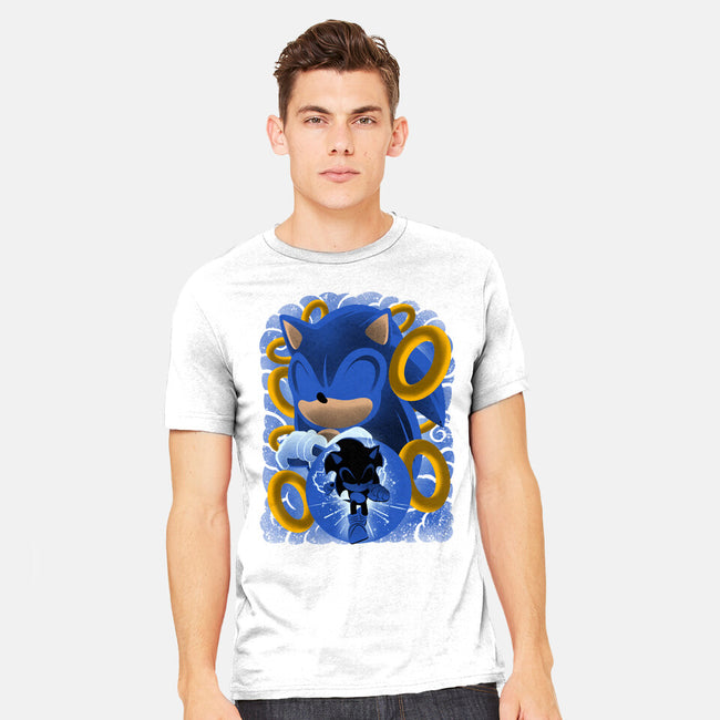Classic Blue Hedgehog-Mens-Heavyweight-Tee-rmatix