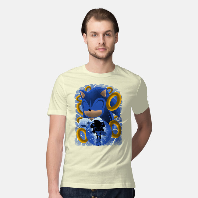 Classic Blue Hedgehog-Mens-Premium-Tee-rmatix