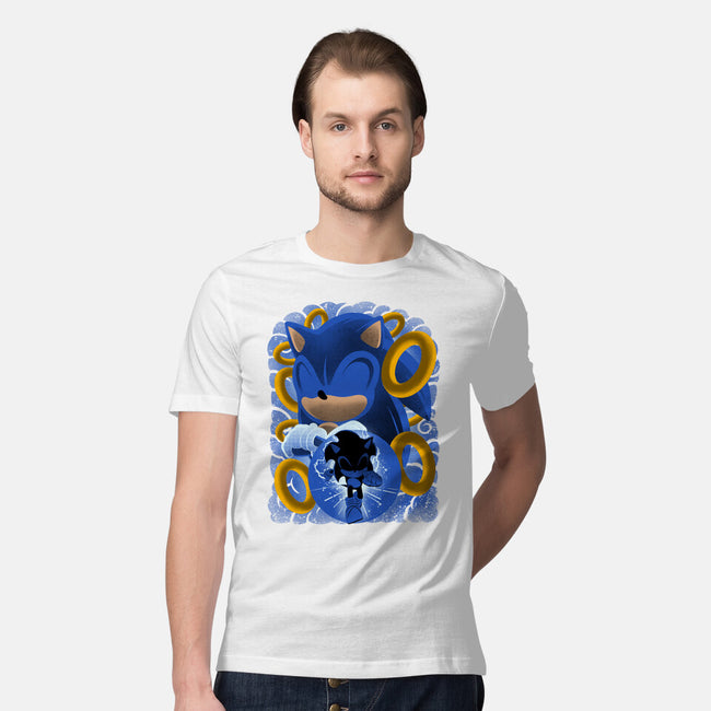 Classic Blue Hedgehog-Mens-Premium-Tee-rmatix