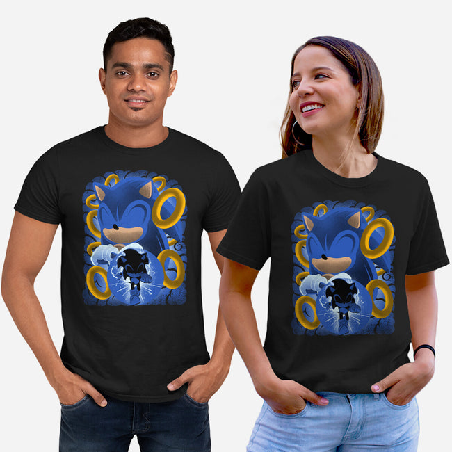 Classic Blue Hedgehog-Unisex-Basic-Tee-rmatix