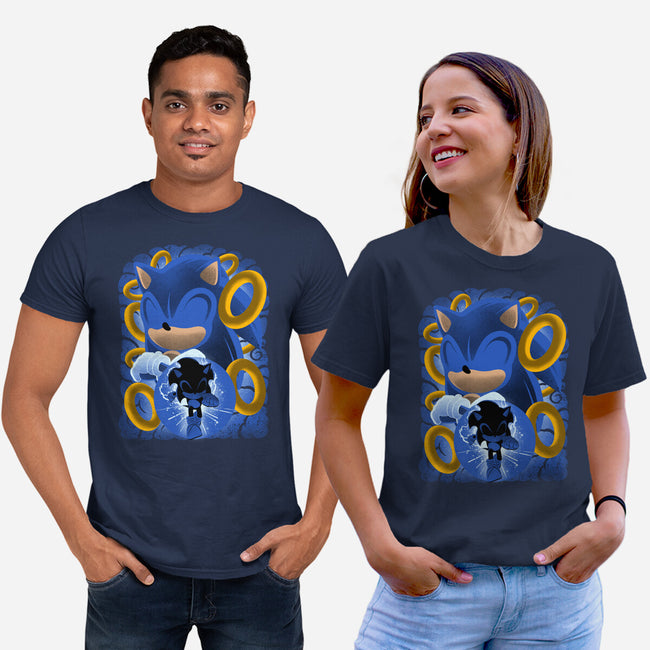 Classic Blue Hedgehog-Unisex-Basic-Tee-rmatix
