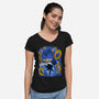 Classic Blue Hedgehog-Womens-V-Neck-Tee-rmatix