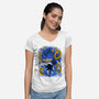 Classic Blue Hedgehog-Womens-V-Neck-Tee-rmatix