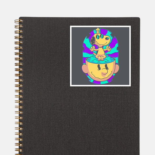 Psychedelic Beagle Kid-None-Glossy-Sticker-Studio Mootant