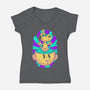 Psychedelic Beagle Kid-Womens-V-Neck-Tee-Studio Mootant