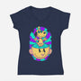 Psychedelic Beagle Kid-Womens-V-Neck-Tee-Studio Mootant