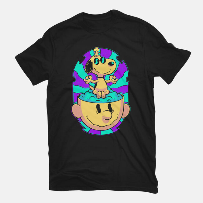 Psychedelic Beagle Kid-Womens-Fitted-Tee-Studio Mootant