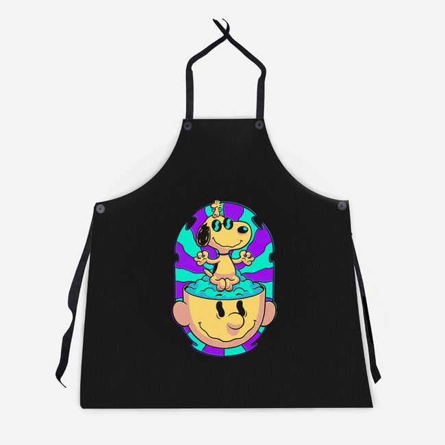 Psychedelic Beagle Kid-Unisex-Kitchen-Apron-Studio Mootant