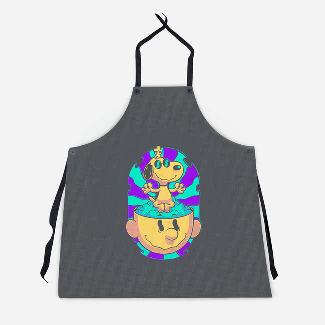 Psychedelic Beagle Kid-Unisex-Kitchen-Apron-Studio Mootant