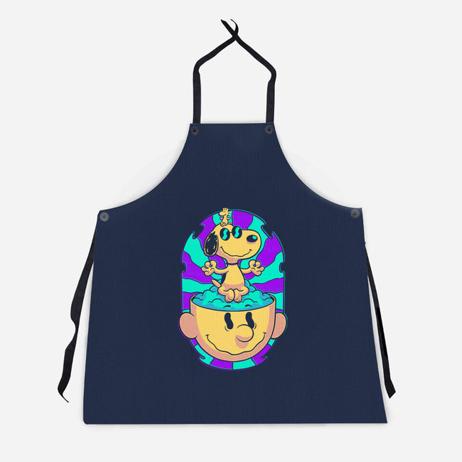 Psychedelic Beagle Kid-Unisex-Kitchen-Apron-Studio Mootant