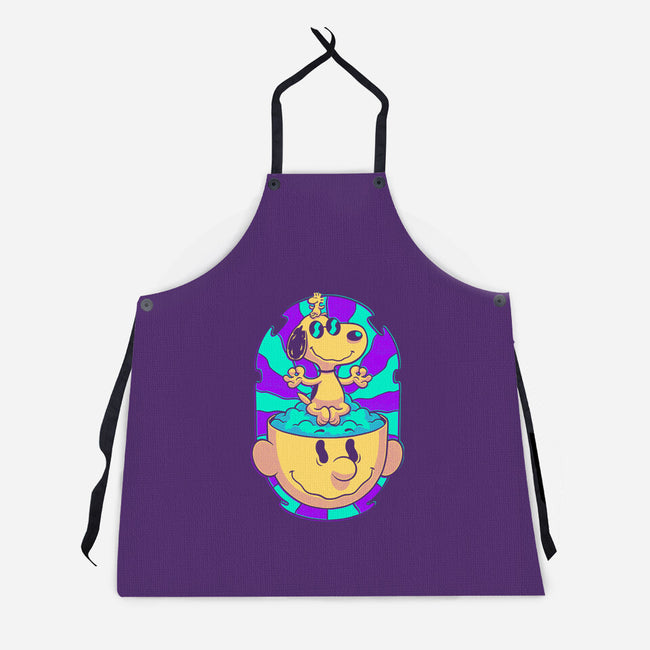 Psychedelic Beagle Kid-Unisex-Kitchen-Apron-Studio Mootant
