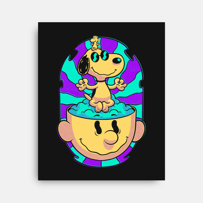 Psychedelic Beagle Kid-None-Stretched-Canvas-Studio Mootant