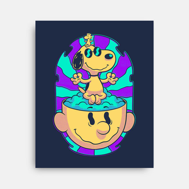 Psychedelic Beagle Kid-None-Stretched-Canvas-Studio Mootant