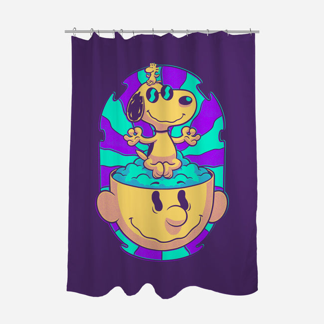 Psychedelic Beagle Kid-None-Polyester-Shower Curtain-Studio Mootant