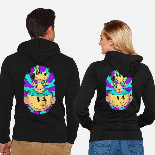 Psychedelic Beagle Kid-Unisex-Zip-Up-Sweatshirt-Studio Mootant