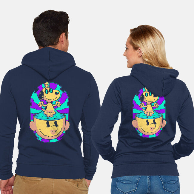 Psychedelic Beagle Kid-Unisex-Zip-Up-Sweatshirt-Studio Mootant