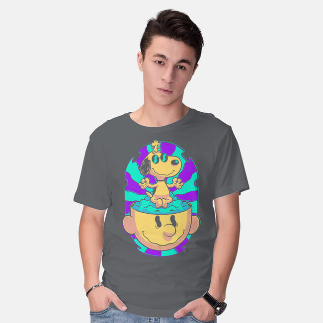 Psychedelic Beagle Kid-Mens-Basic-Tee-Studio Mootant