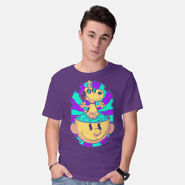 Psychedelic Beagle Kid-Mens-Basic-Tee-Studio Mootant