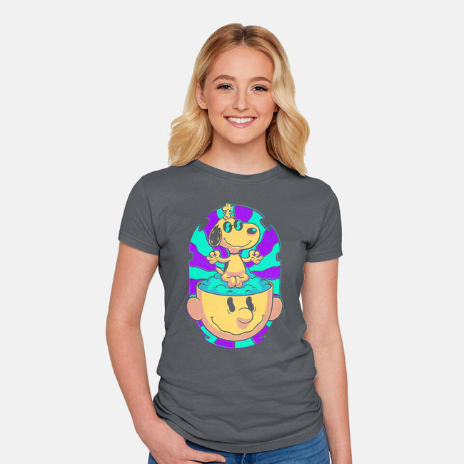 Psychedelic Beagle Kid-Womens-Fitted-Tee-Studio Mootant