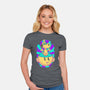 Psychedelic Beagle Kid-Womens-Fitted-Tee-Studio Mootant