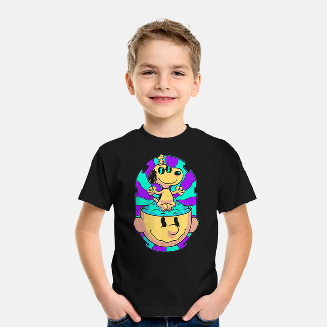 Psychedelic Beagle Kid-Youth-Basic-Tee-Studio Mootant