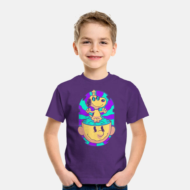 Psychedelic Beagle Kid-Youth-Basic-Tee-Studio Mootant