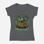 Necronomicon Cultist Book-Womens-V-Neck-Tee-Studio Mootant