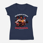 Horror Vampires Blues-Womens-V-Neck-Tee-Studio Mootant