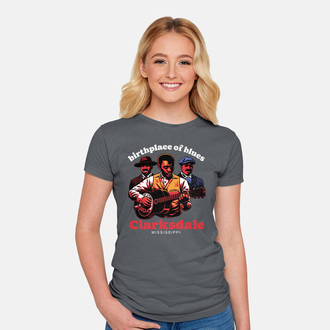 Horror Vampires Blues-Womens-Fitted-Tee-Studio Mootant