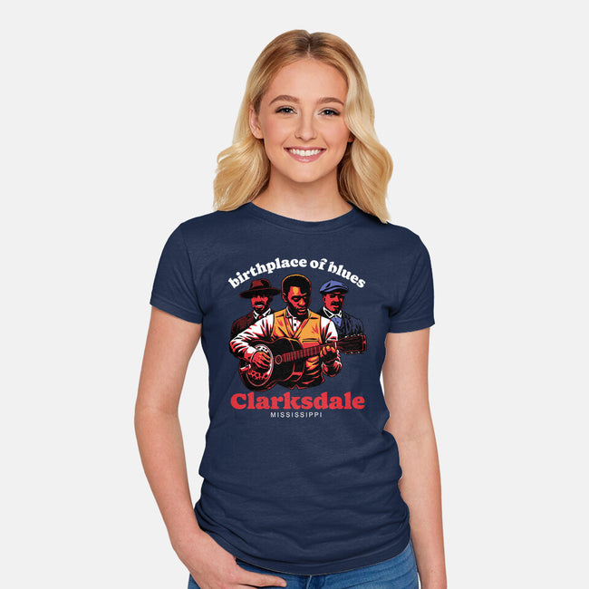 Horror Vampires Blues-Womens-Fitted-Tee-Studio Mootant