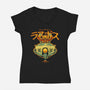Robotnik Final Boss-Womens-V-Neck-Tee-grevalra