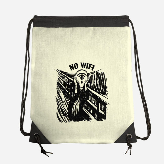 No WIFI Scream-None-Drawstring-Bag-rocketman_art