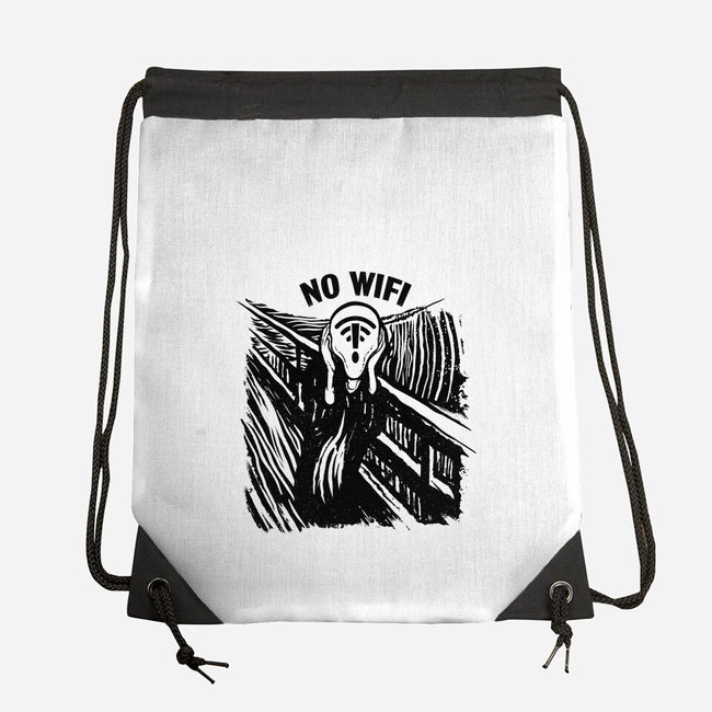 No WIFI Scream-None-Drawstring-Bag-rocketman_art