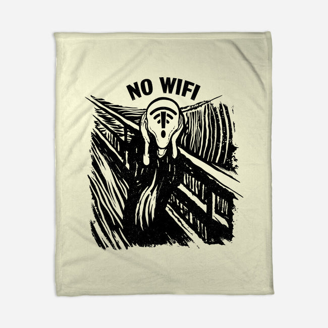 No WIFI Scream-None-Fleece-Blanket-rocketman_art