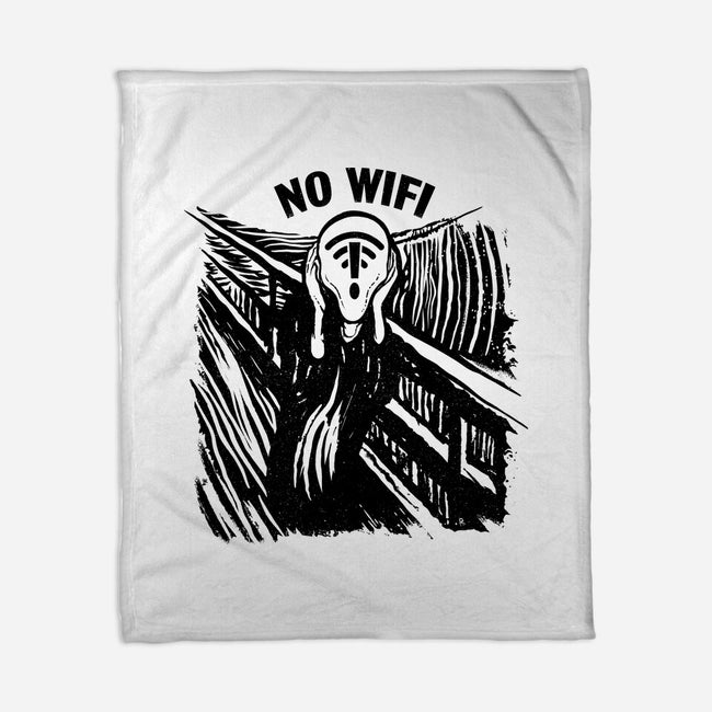 No WIFI Scream-None-Fleece-Blanket-rocketman_art