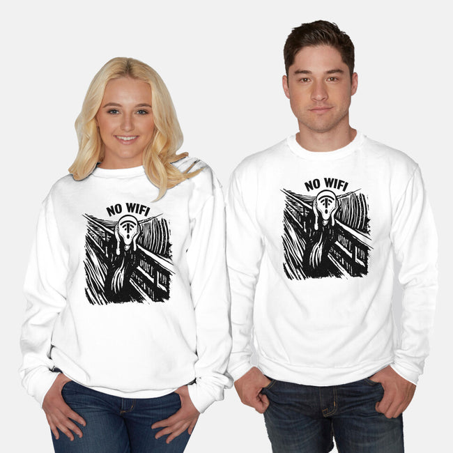 No WIFI Scream-Unisex-Crew Neck-Sweatshirt-rocketman_art