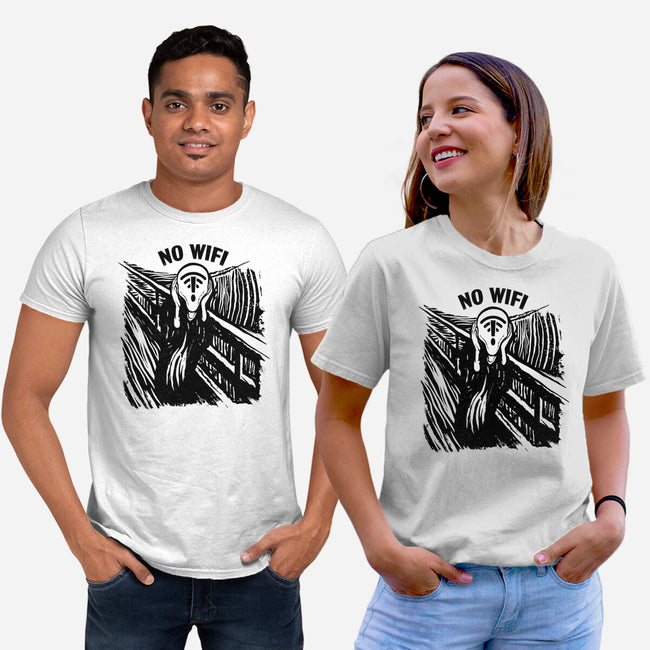 No WIFI Scream-Unisex-Basic-Tee-rocketman_art