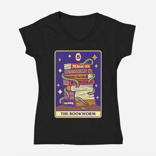 The Bookworm RPG-Womens-V-Neck-Tee-tobefonseca