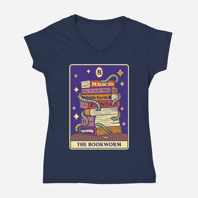 The Bookworm RPG-Womens-V-Neck-Tee-tobefonseca